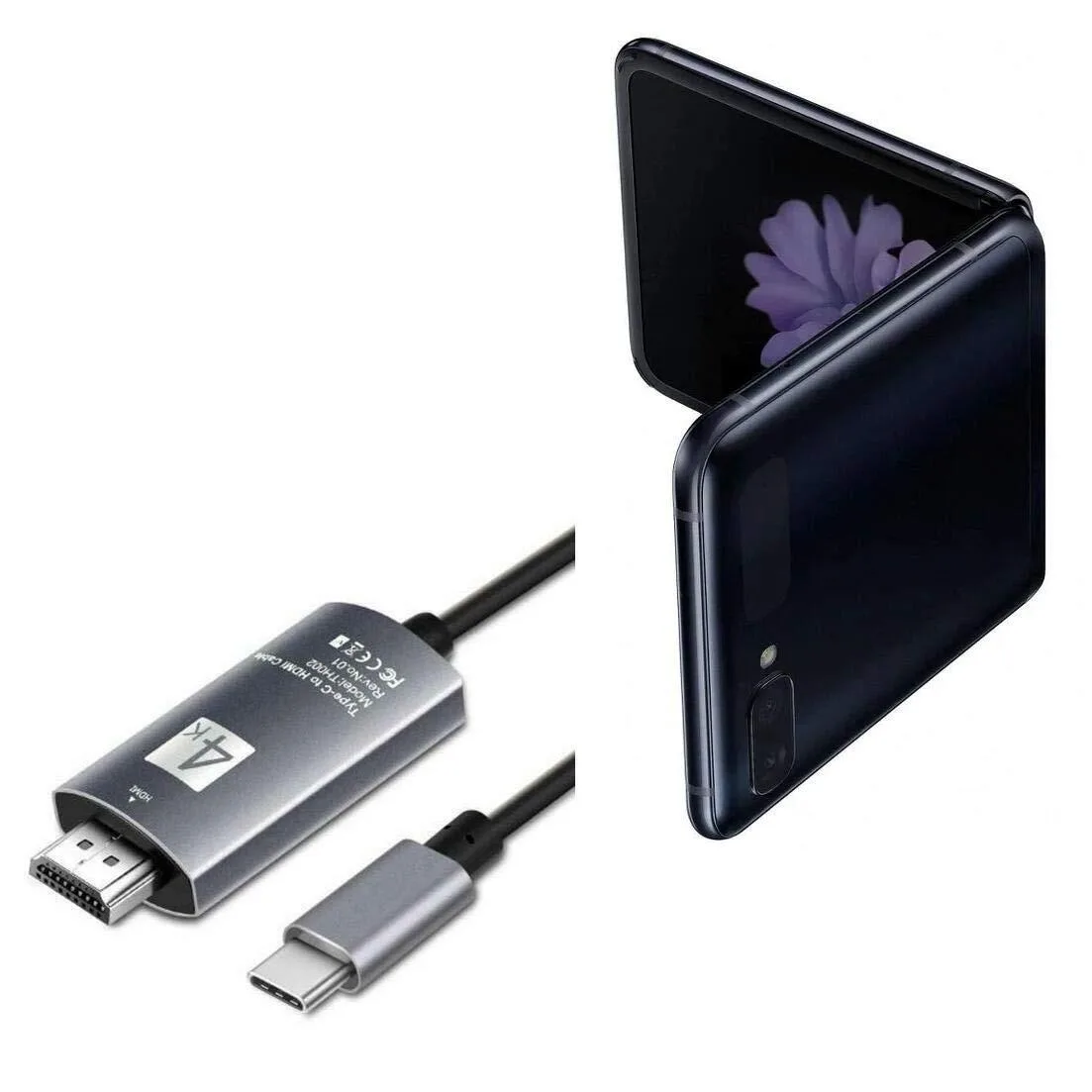 Boxwave BoxWave SmartDisplay Cable USB-C to HDMI 6 ft Jet Black 2 in 1 accessory — product photo