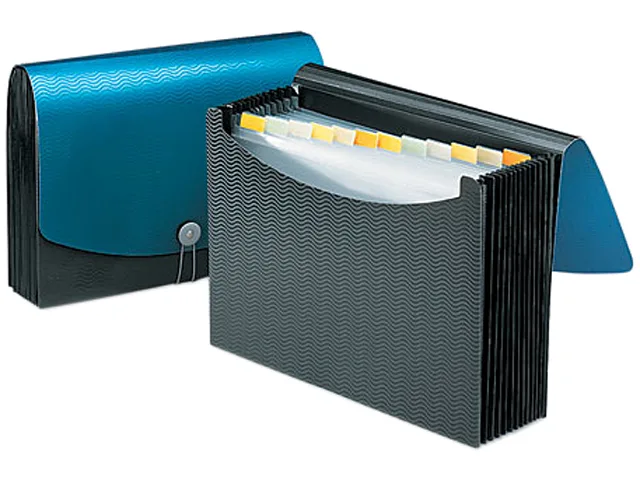 Smead Smead 70863 Expanding File, 12 Pockets, Letter, Poly, Blue/Black — product photo
