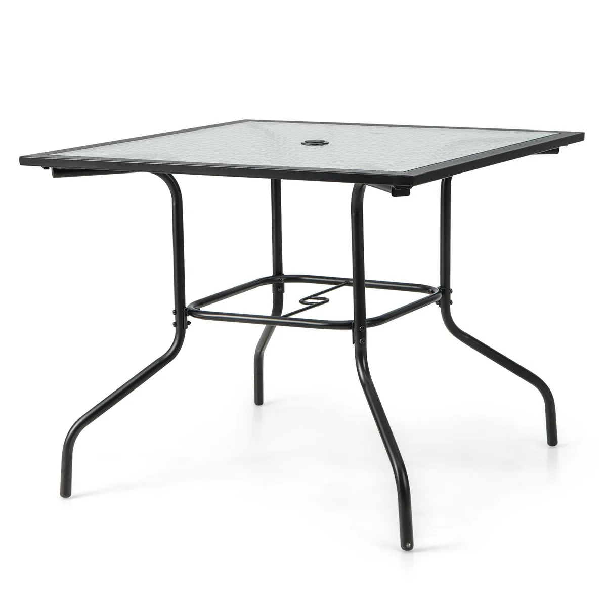 SlickBlue SlickBlue Patio Dining Table 35" Black with Umbrella Hole — product photo