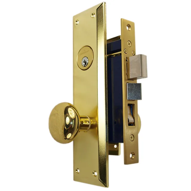 G-FORCE G-FORCE 87110L Polished Brass Left Hand Mortise Door Lock — product photo