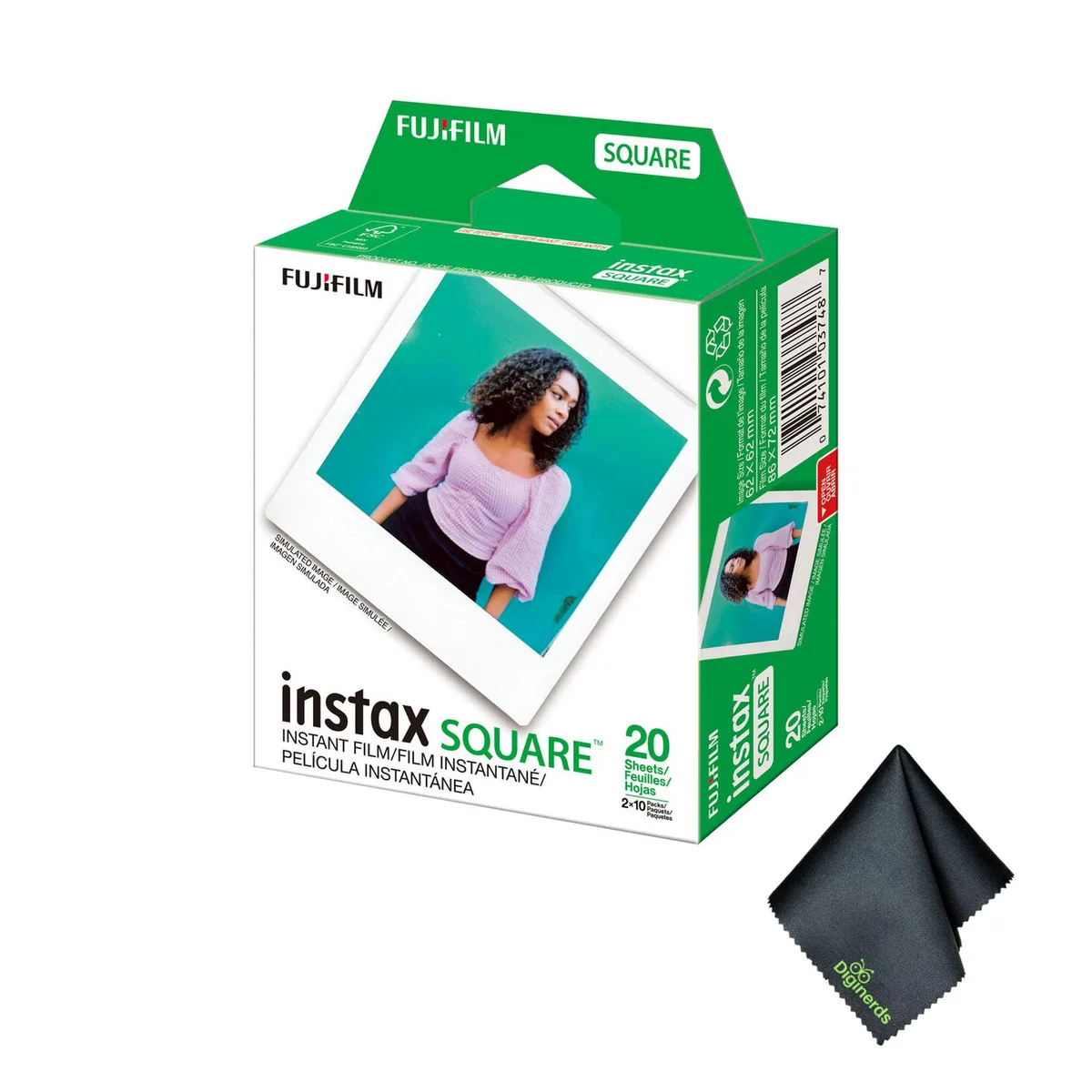FUJIFILM FUJIFILM instax SQUARE Instant Film 20 Exposures + Microfiber Cloth — product photo