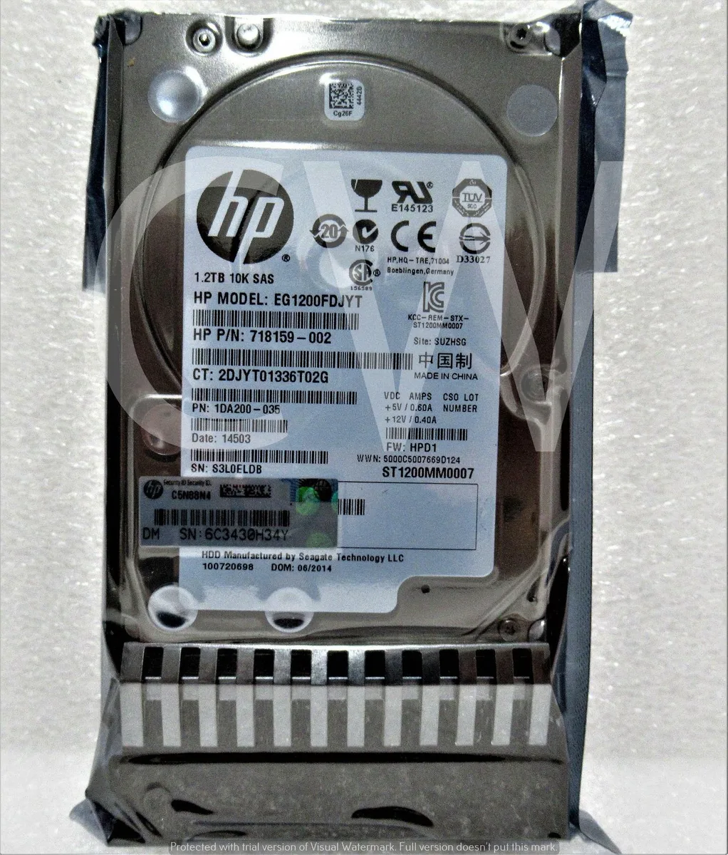 HP HP EG1200FDJYT 1.2TB 10000RPM 2.5in SAS internal hard drive — product photo