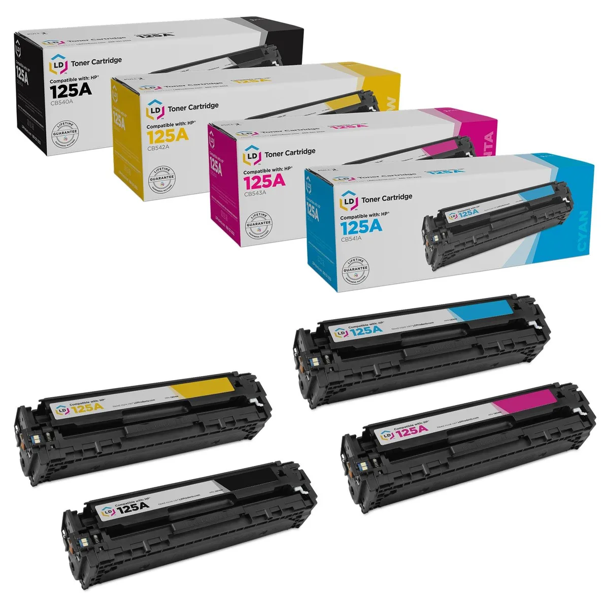 LD Products LD Products 125A Remanufactured Toner Cartridge 4-Pack (Black, Cyan, Magenta, Yellow) — product photo