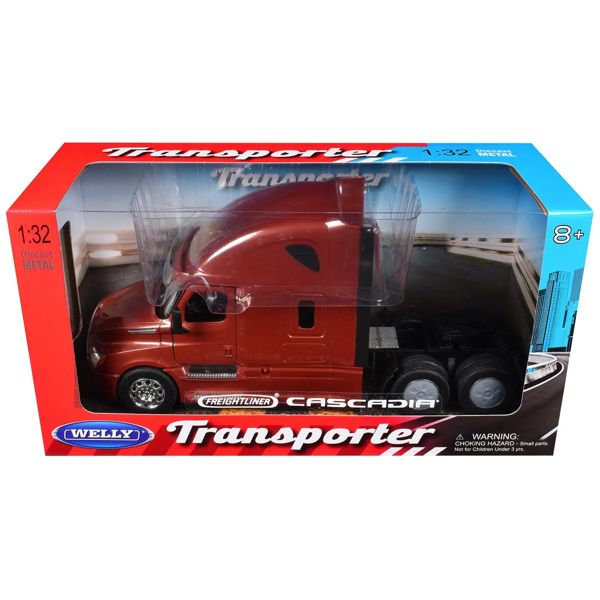WELLY WELLY Freightliner Cascadia Copper Metallic Transporter 1/32 Diecast Truck — product photo