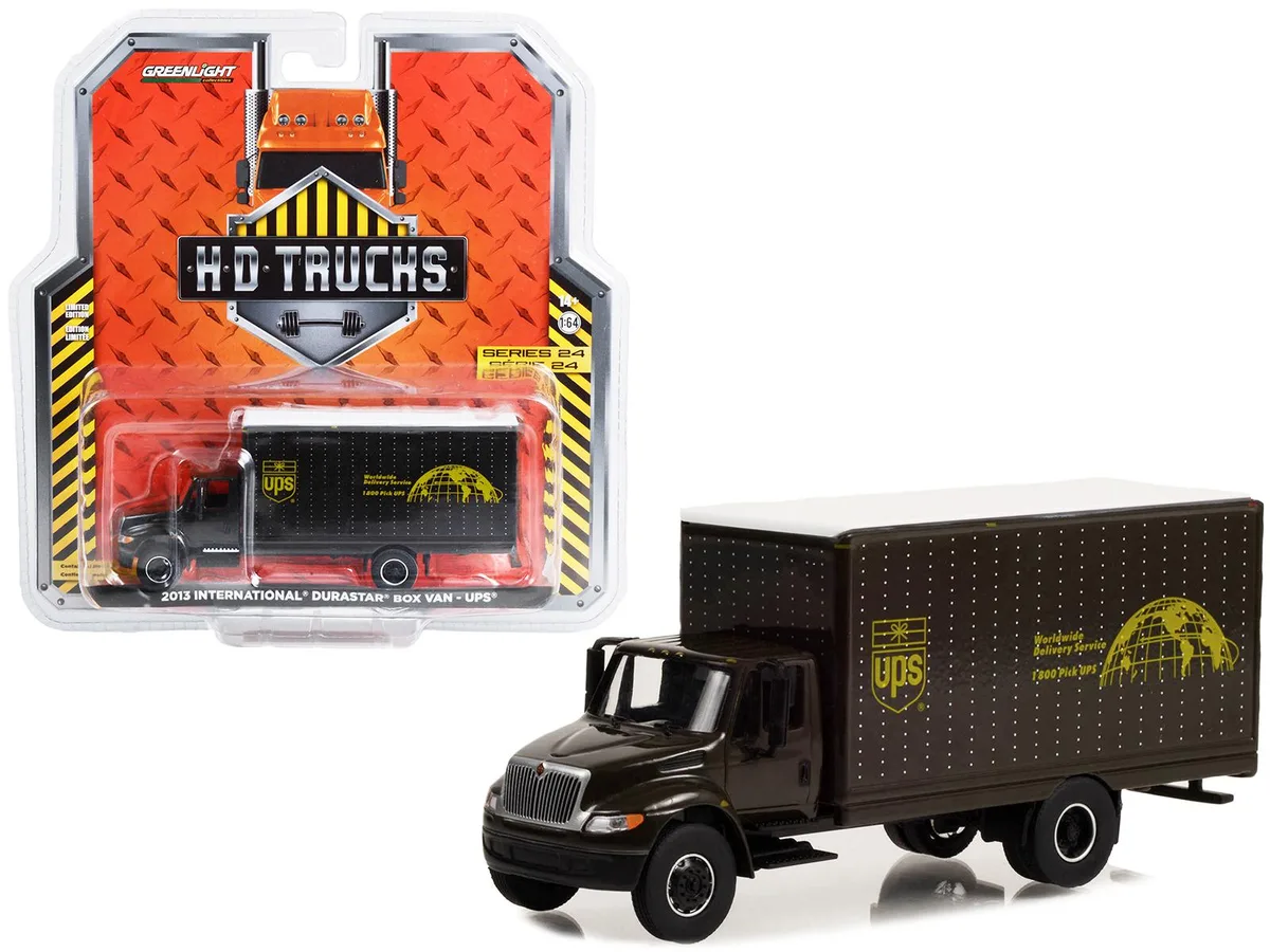 GREENLIGHT GREENLIGHT 2013 International Durastar Box Van UPS Heavy Duty H.D. Trucks 1/64 Diecast Hobby Collectible — product photo