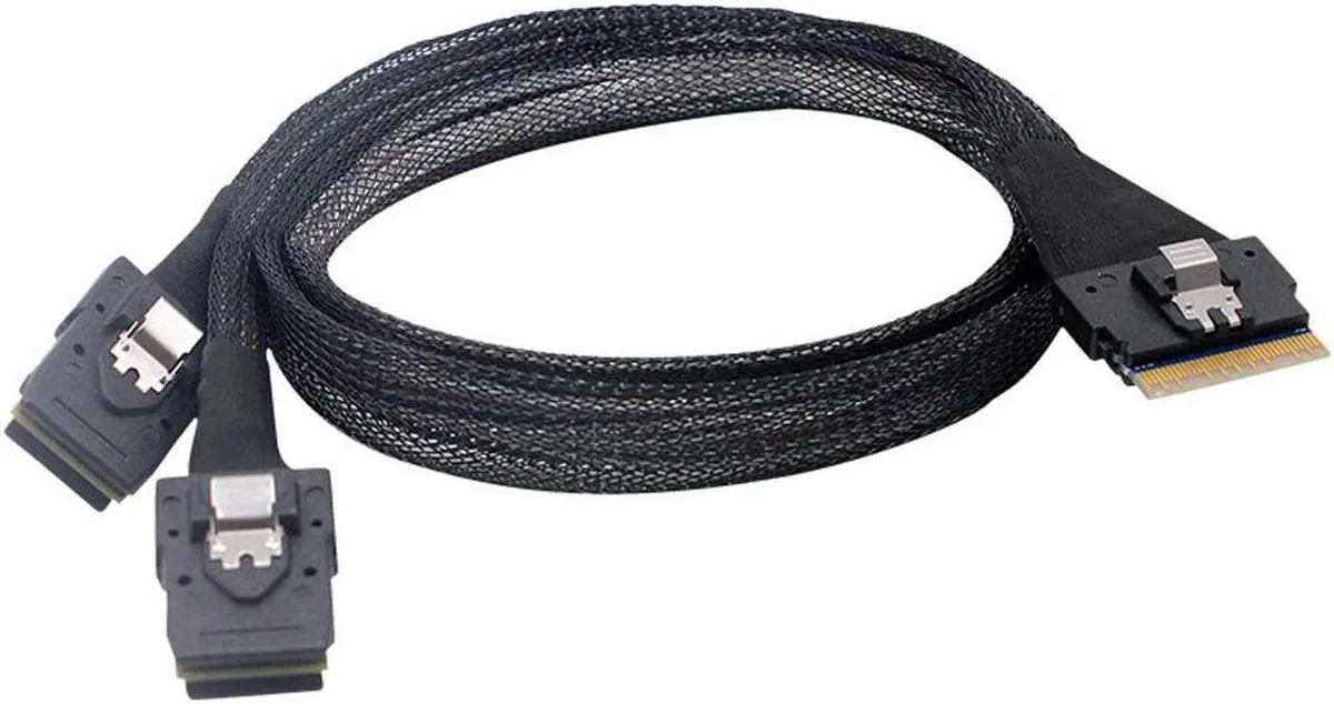 Vszerda Vszerda SFF-8654 8i 74pin to Dual SFF-8087 50cm SAS cable — product photo