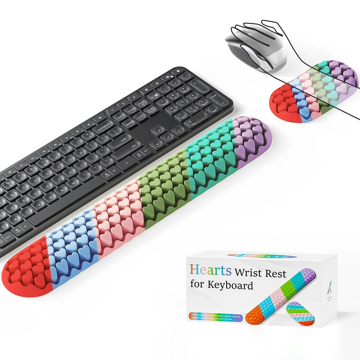 Mecyfaty CHST-001 Silicone Wrist Rest Set 16.1x2.9x0.7in — product photo