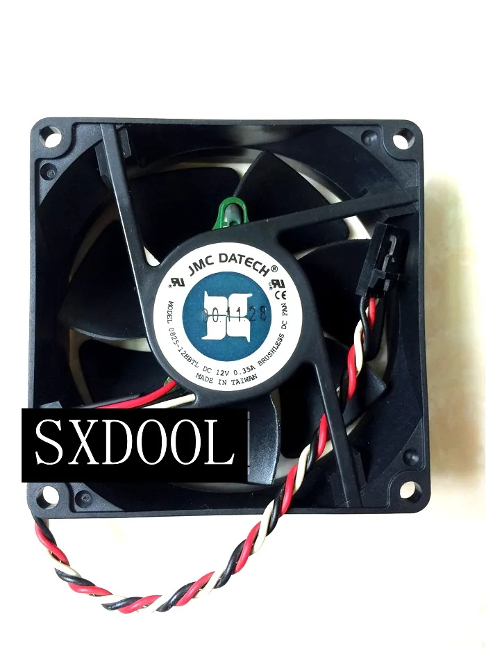 SXDOOL SXDOOL 0825-12HBTL 80mm 12V 0.35A 3-pin case fan — product photo