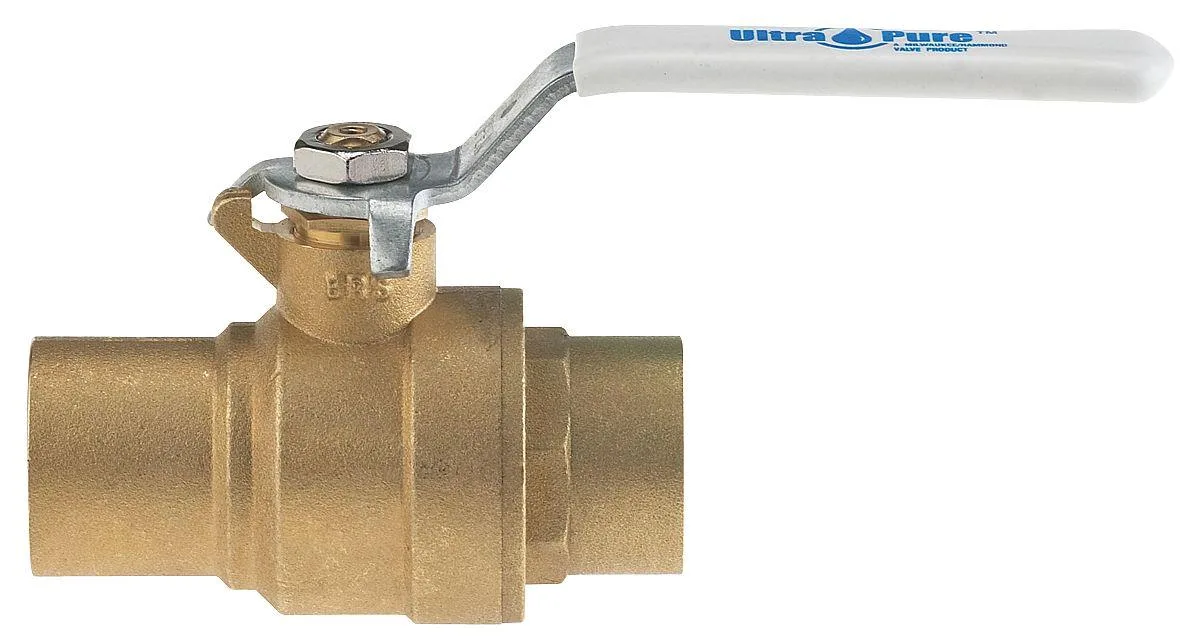 Brass ball valve with lever handle, sweat connection