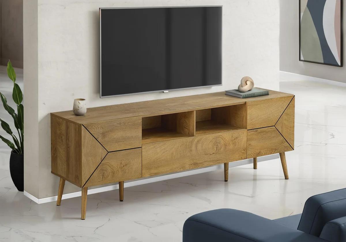 tuphen tuphen 72 Inch TV Stand Walnut Laminate Mid Century Modern — product photo