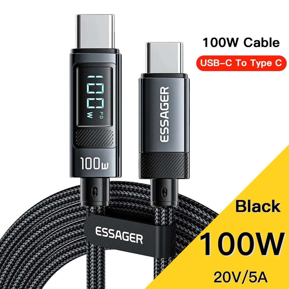 ESTONE ESTONE USB-C to USB-C Cable 100W LED Display 3.3ft — product photo