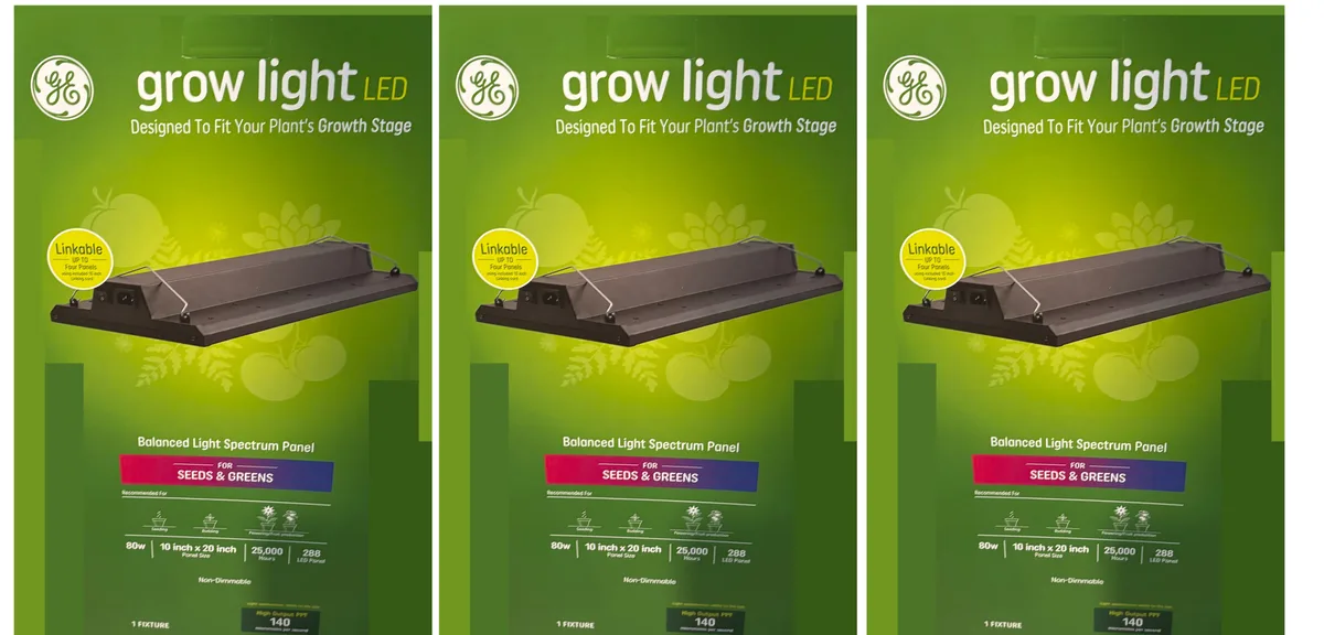 GE GE Grow Light LED 10x20in 80W 140 PPF 3-pack — product photo