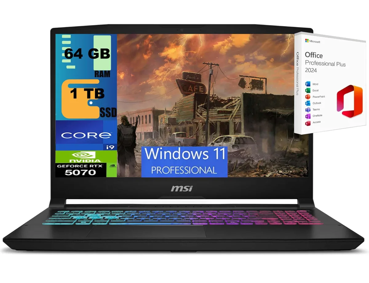 MSI MSI Katana 15 gaming laptop i9-14900HX RTX 5070 64GB 1TB QHD+ 165Hz — product photo