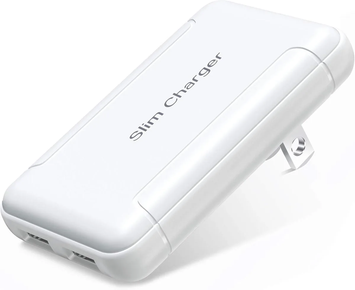 ONITOON ONITOON Flat Dual USB Wall Charger Foldable Plug 5V/3A 0.59in — product photo