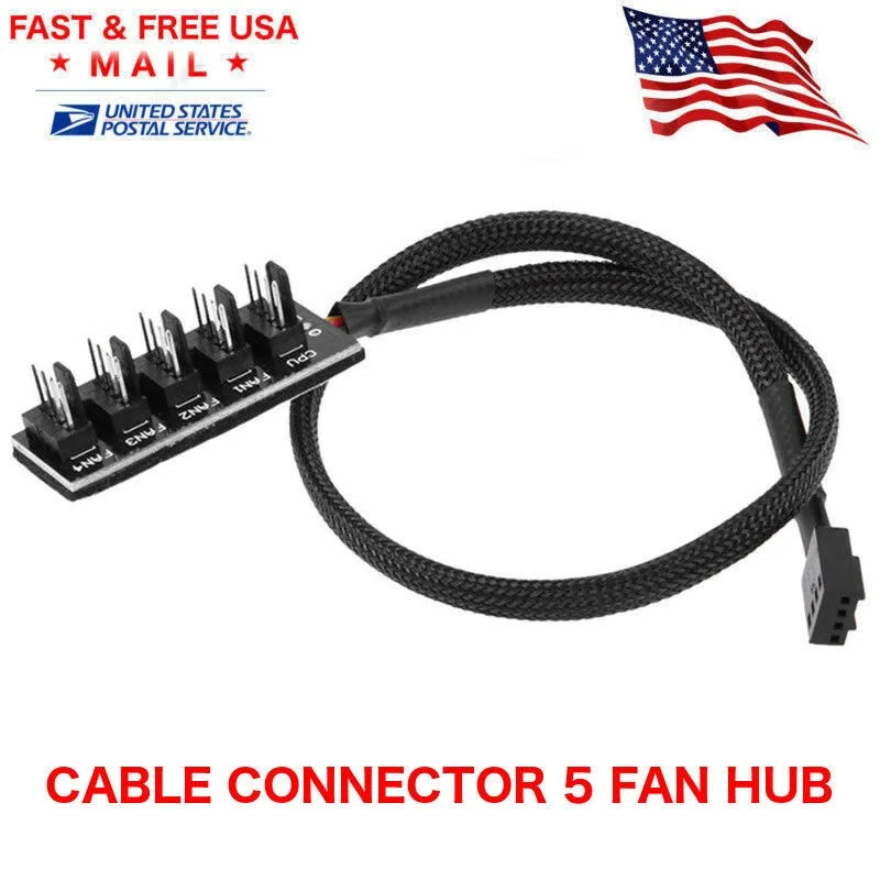 discoverzone discoverzone 1 Female to 5 Male 4-pin Fan Hub Splitter Cable 40cm — product photo