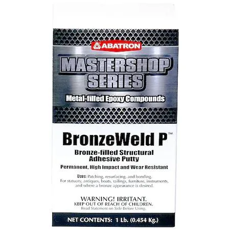 Bronze epoxy putty in a 16 oz pail
