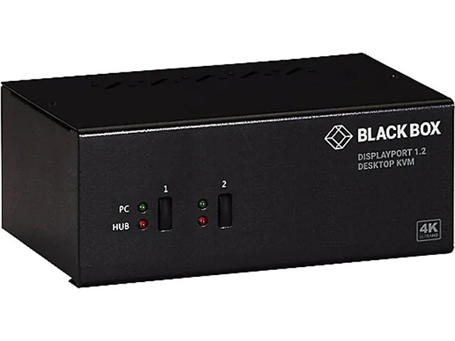Black Box Corporation Black Box Corporation KV6222DP 2-port DisplayPort 1.2 KVM switch 4K 60Hz USB 3.0 hub audio — product photo