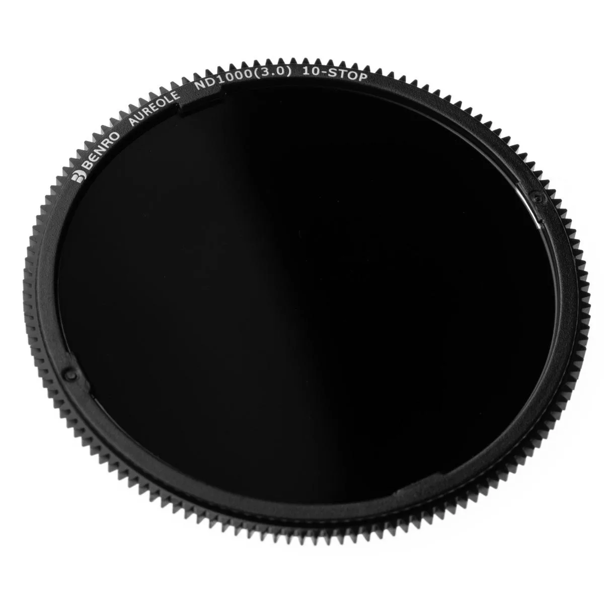 A square neutral density filter in a black frame, marked ND1000 3.0 10-Stop