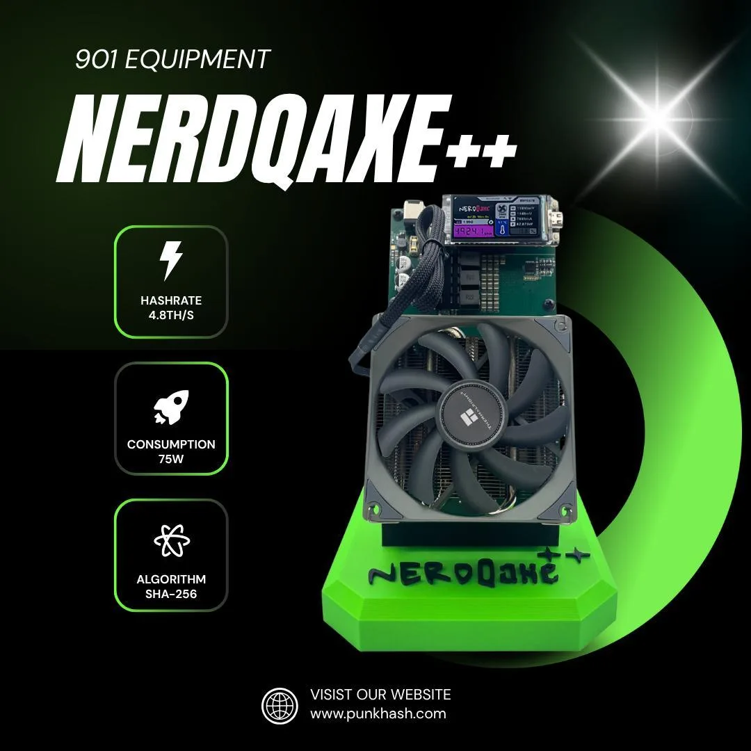 NerdMiner NerdQaxe++ Bitcoin Miner BM1370 4.8TH/s 76W — product photo