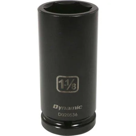 A black phosphate finished 3/4 inch drive deep socket with six point design and laser etched size markings