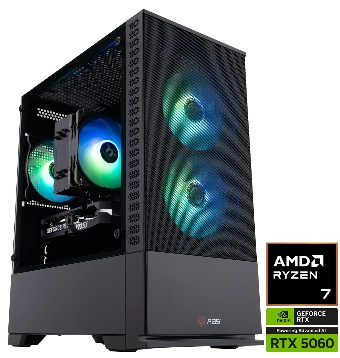 ABS ABS CR9700X50602 gaming PC refurbished Ryzen 7 9700X RTX 5060 32GB DDR5 1TB NVMe — product photo