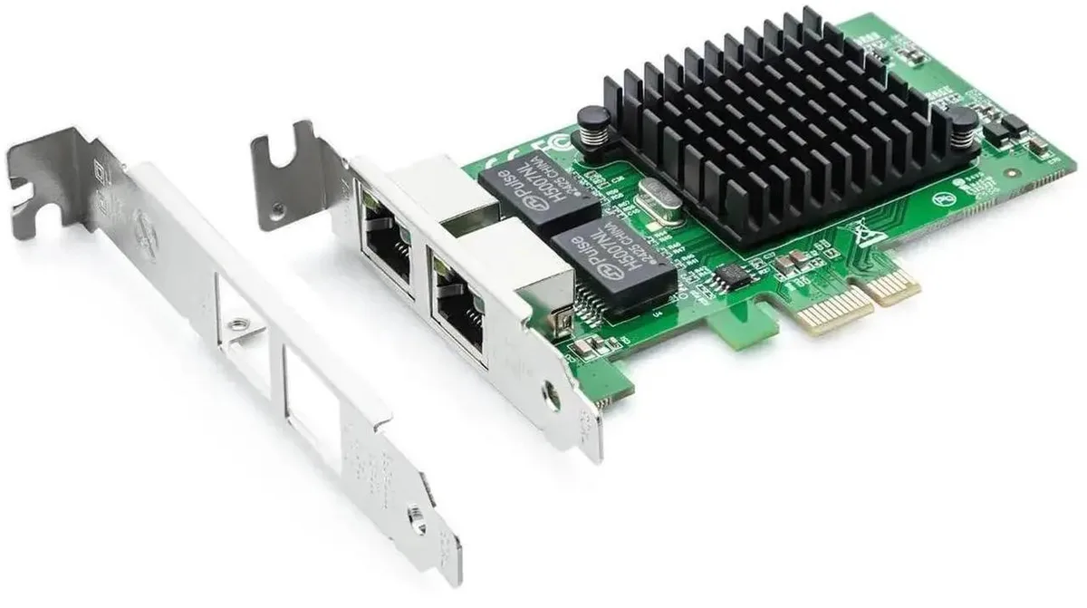 SMUGDESK SMUGDESK Dual Port Gigabit PCIe 2.1 X1 Ethernet Card Intel 82576 Low Profile Bracket — product photo