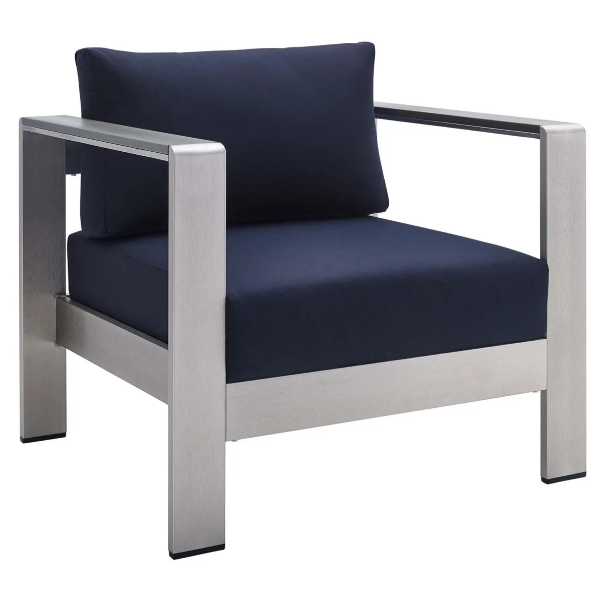 Modway Furniture Modway Furniture Shore Sunbrella Aluminum Armchair Silver Navy — product photo