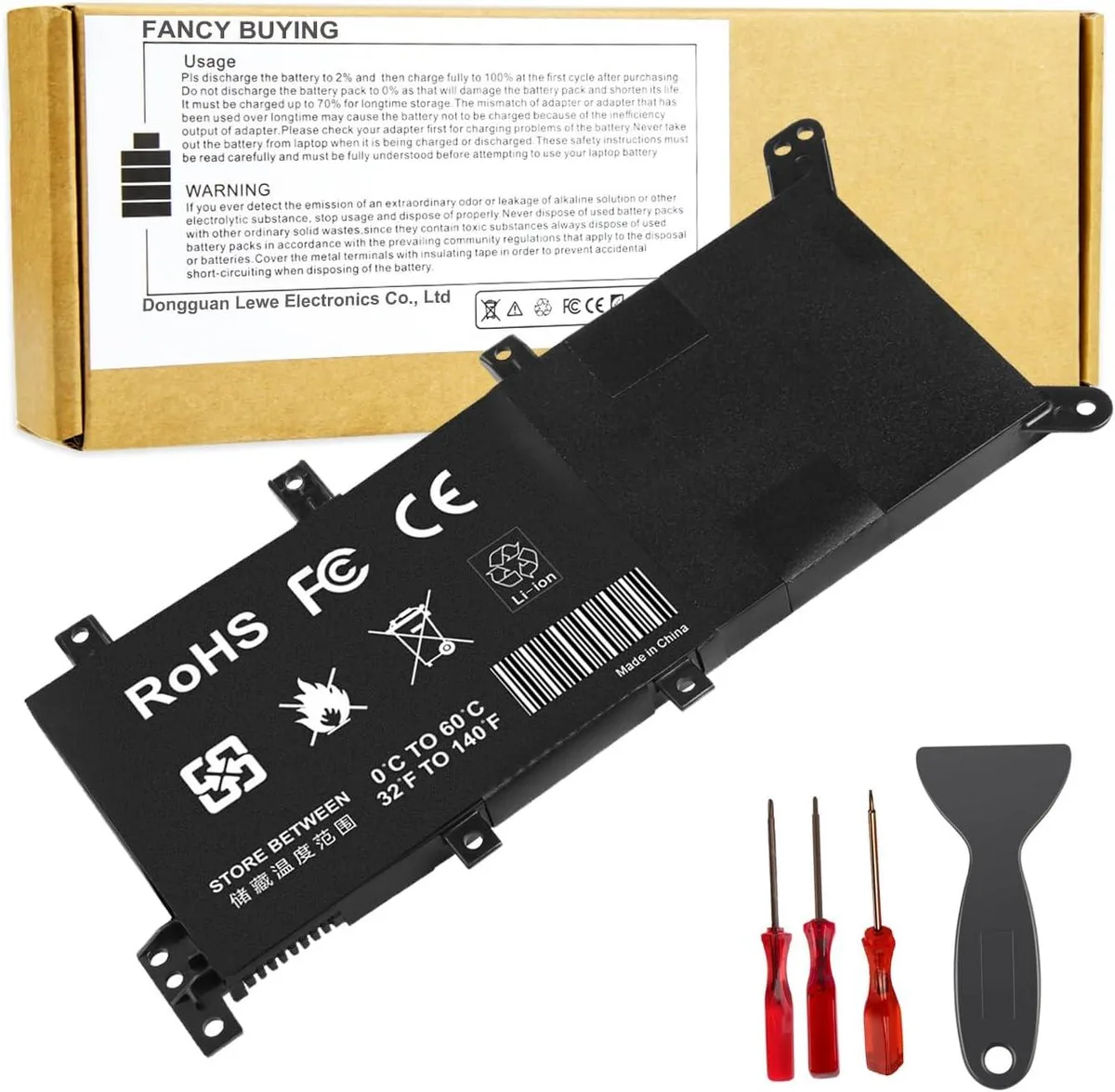 PISKEKAT PISKEKAT C21N1347 laptop battery 7.6V 5000mAh 38Wh 3-cell — product photo