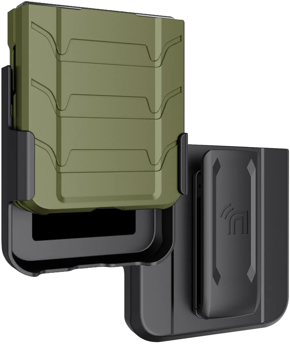 Nakedcellphone Nakedcellphone Tactical Case &amp; Belt Clip Holster for Samsung Galaxy Z Flip 5 5G Olive Green — product photo
