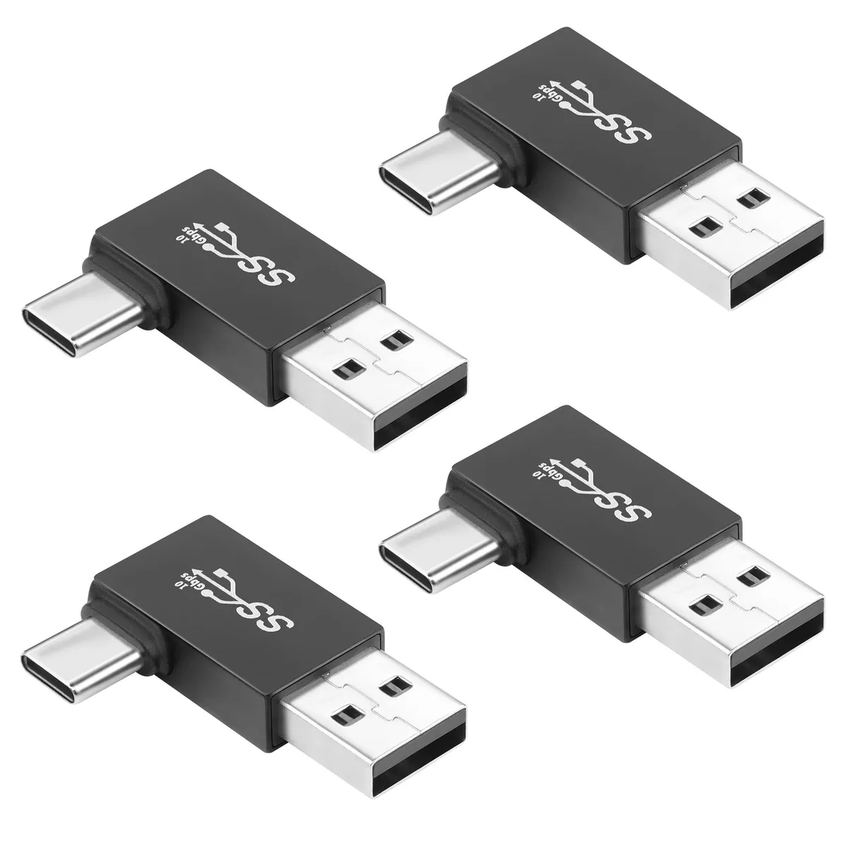 Vszerda Vszerda USB 3.1 to USB-C 90° Right-Angle Adapter 10Gbps 60W 4-Pack — product photo