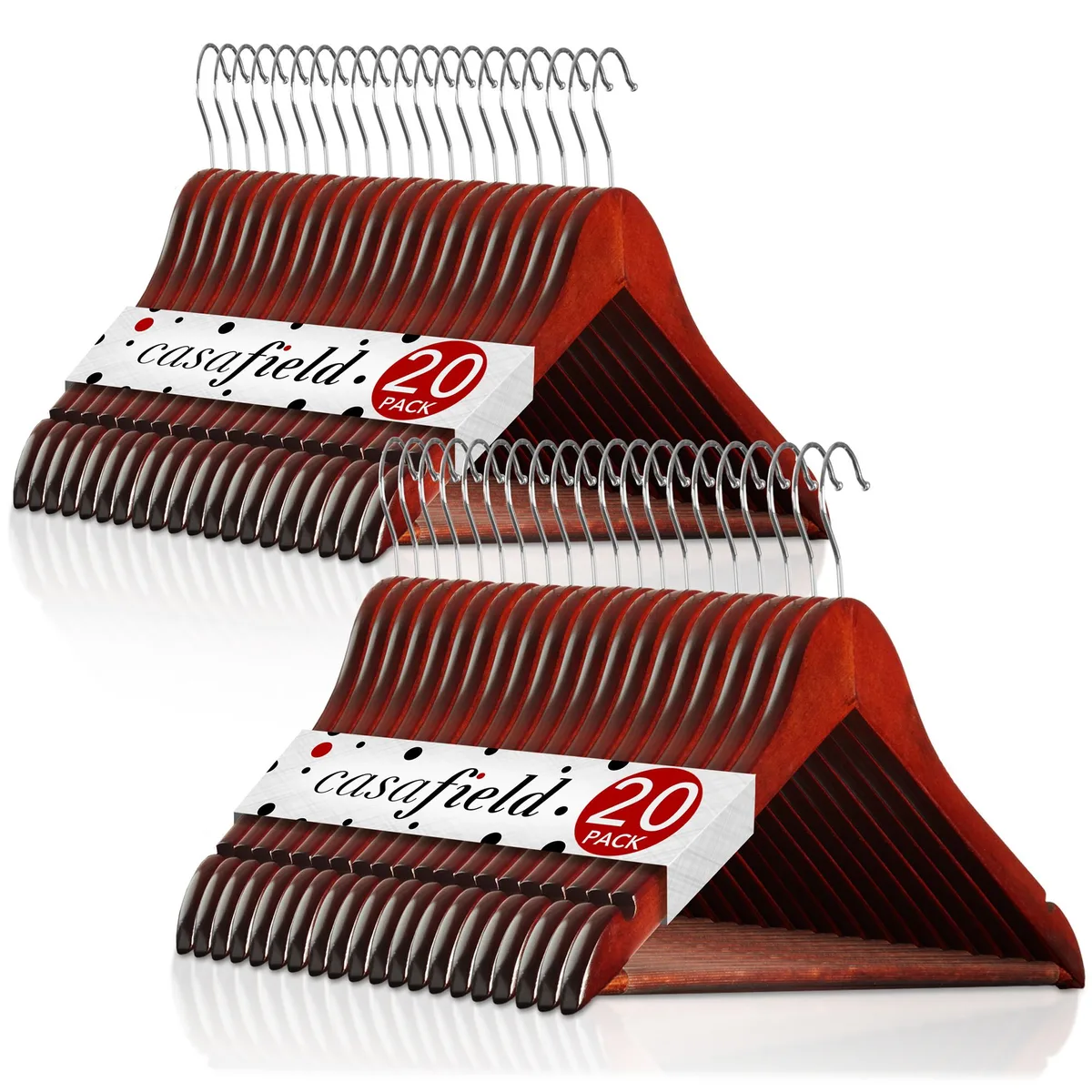Casafield Casafield 40 Cherry Wooden Suit Hangers shelving — product photo