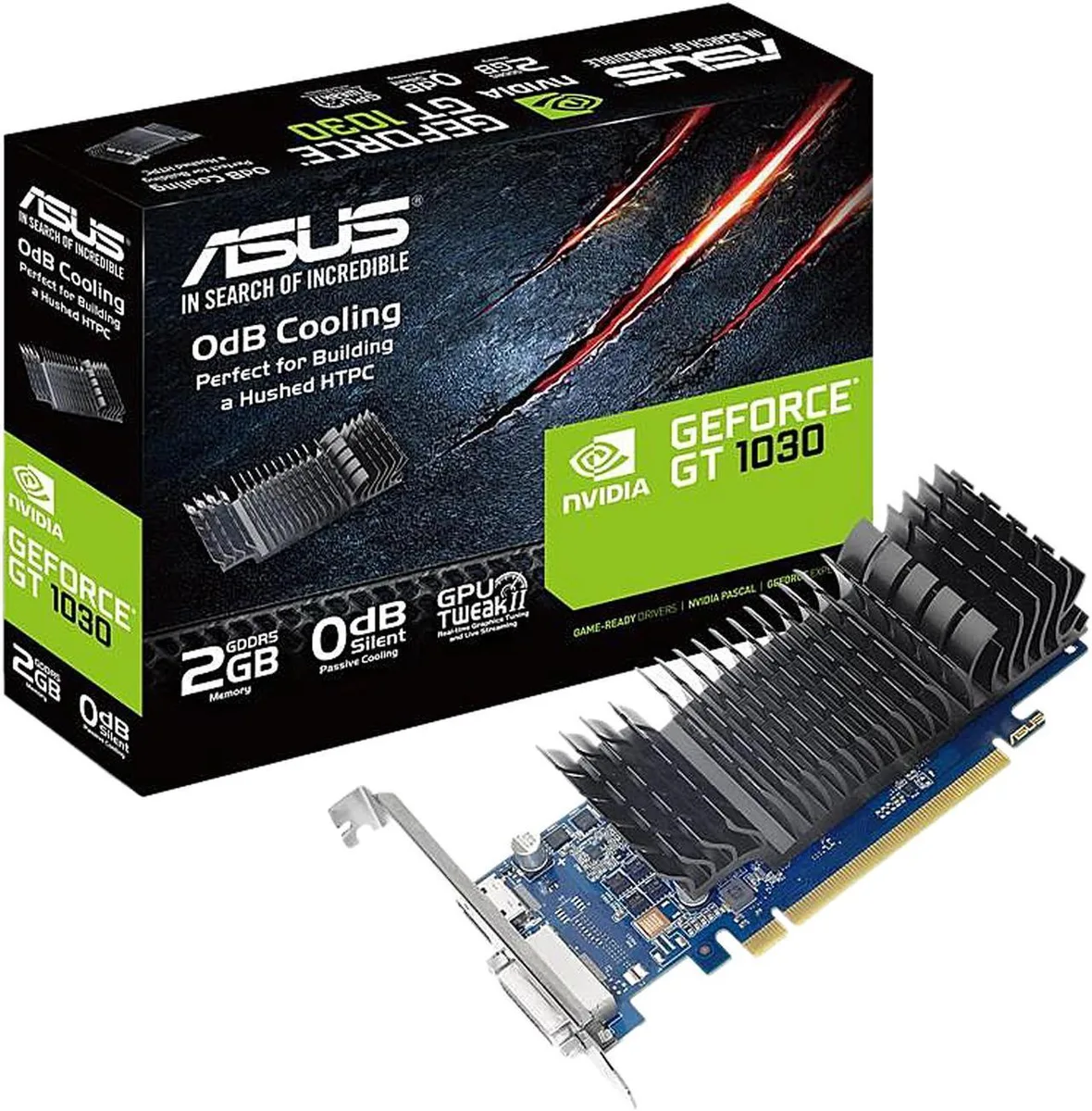 ASUS ASUS GeForce GT 1030 GT1030-SL-2G-BRK 2GB GDDR5 graphics card — product photo