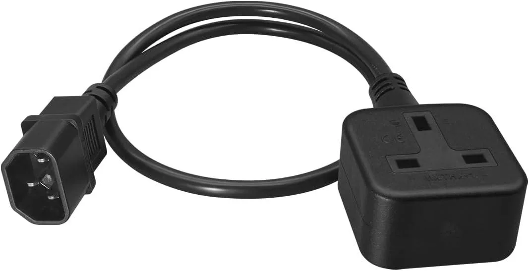 TeKit TeKit IEC C14 Male to UK 13A Female Power Adapter 2ft 17AWG — product photo