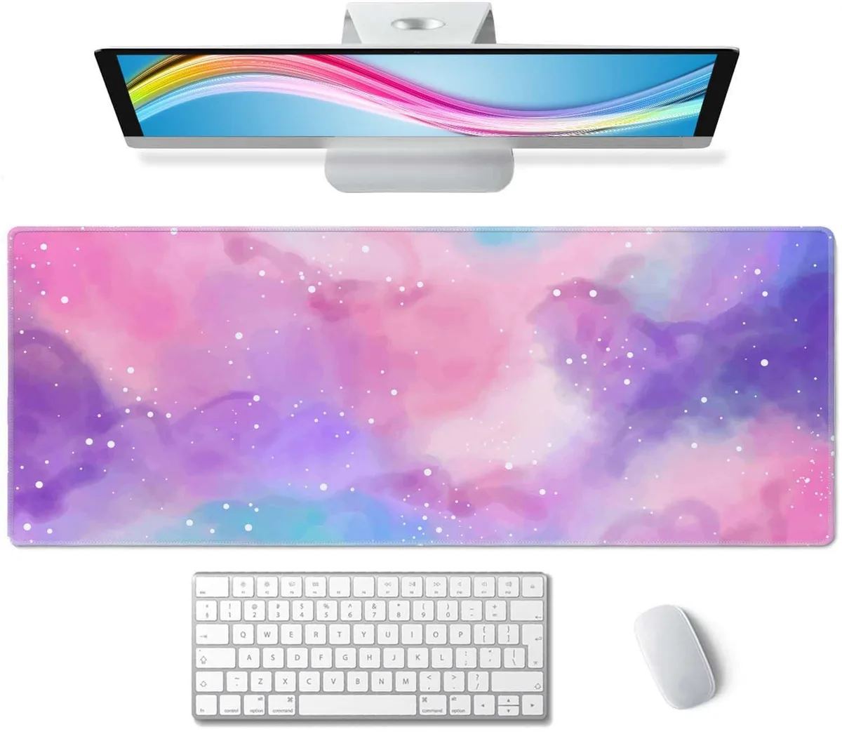  Keychron KUN-XLPAD-8180 Purple Starry Sky mouse pad 31.5 x 11.8 inches — product photo