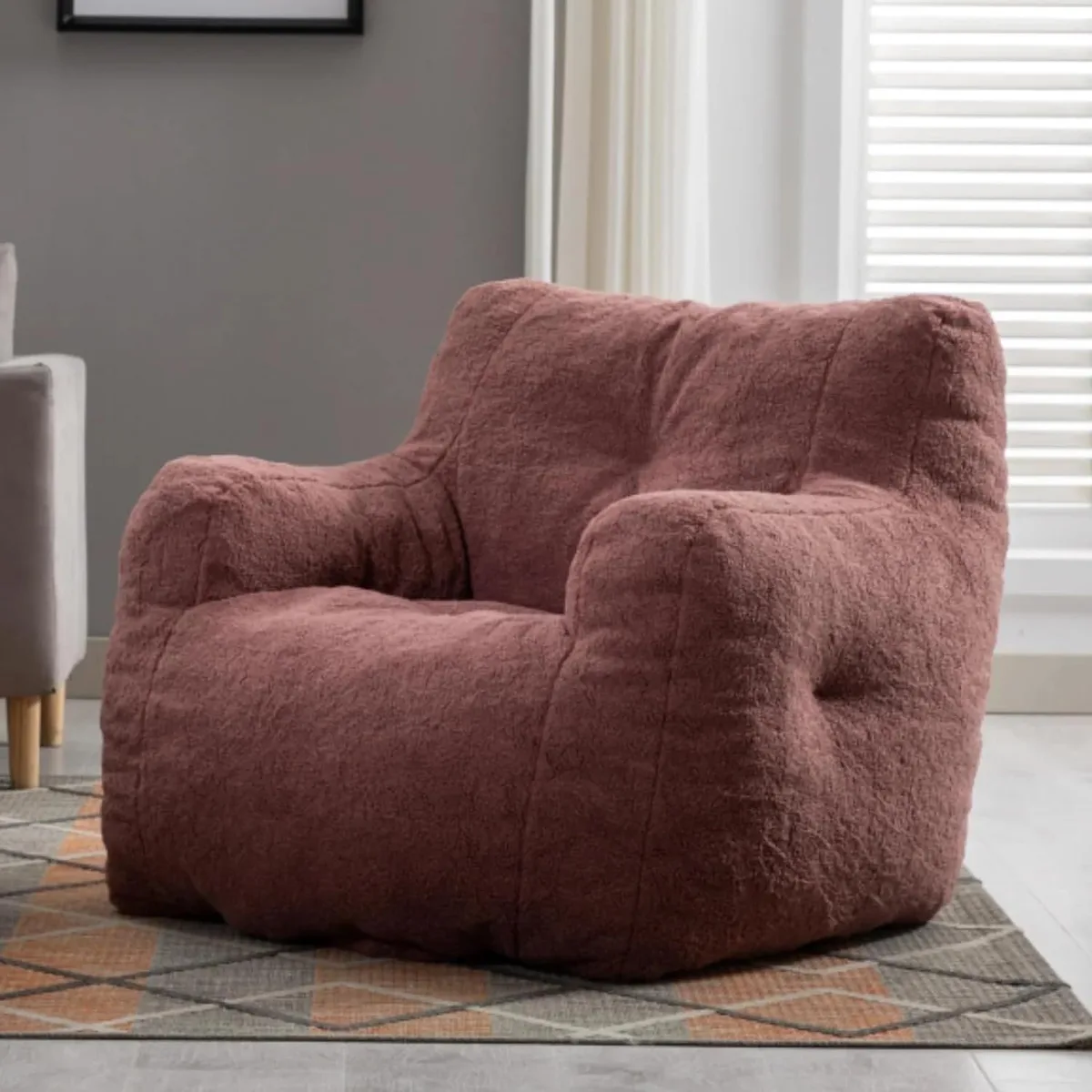 Sumdeal Sumdeal Bean Bag Chair Teddy Fabric Bean Paste Red 39.37''W — product photo
