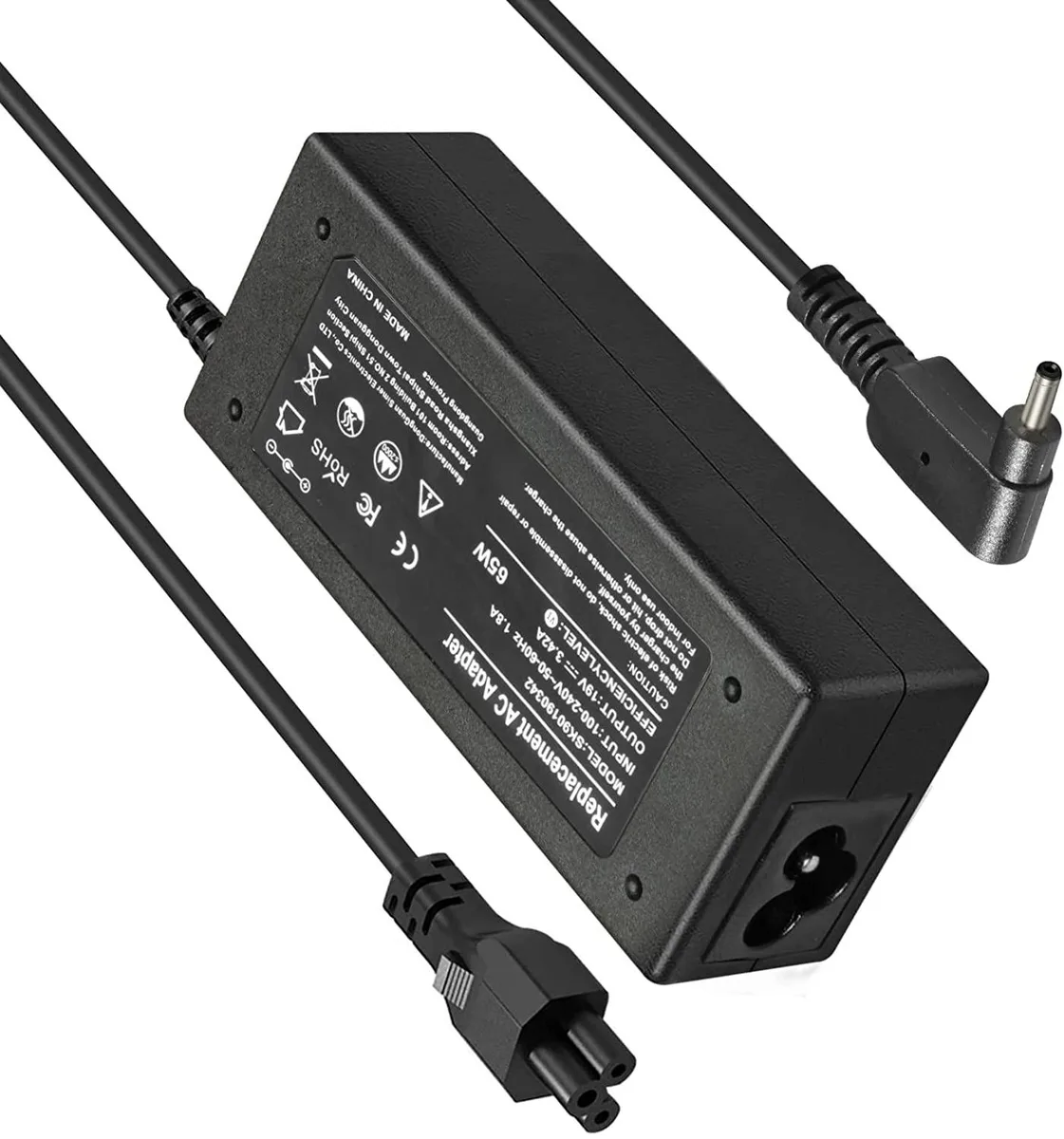 myVolts myVolts 65W AC Adapter 3.0 x 1.1 mm for Acer Chromebook 15 R13 R11 — product photo