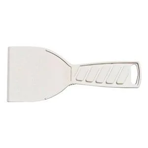 White flexible putty knife with polypropylene blade and handle
