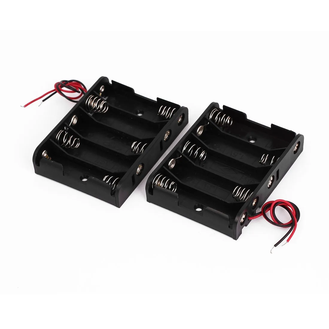 Unique-Bargains Unique-Bargains 5 x 1.5V AA Battery Holder Storage Box with Wire 2pcs Black — product photo