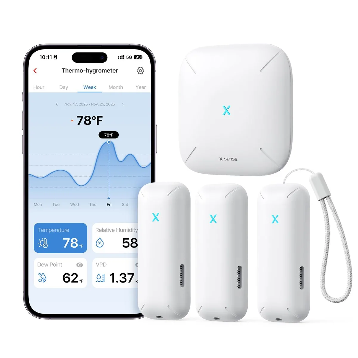 X-Sense STH0B31 Square Control Sensor 3-Pack — product photo