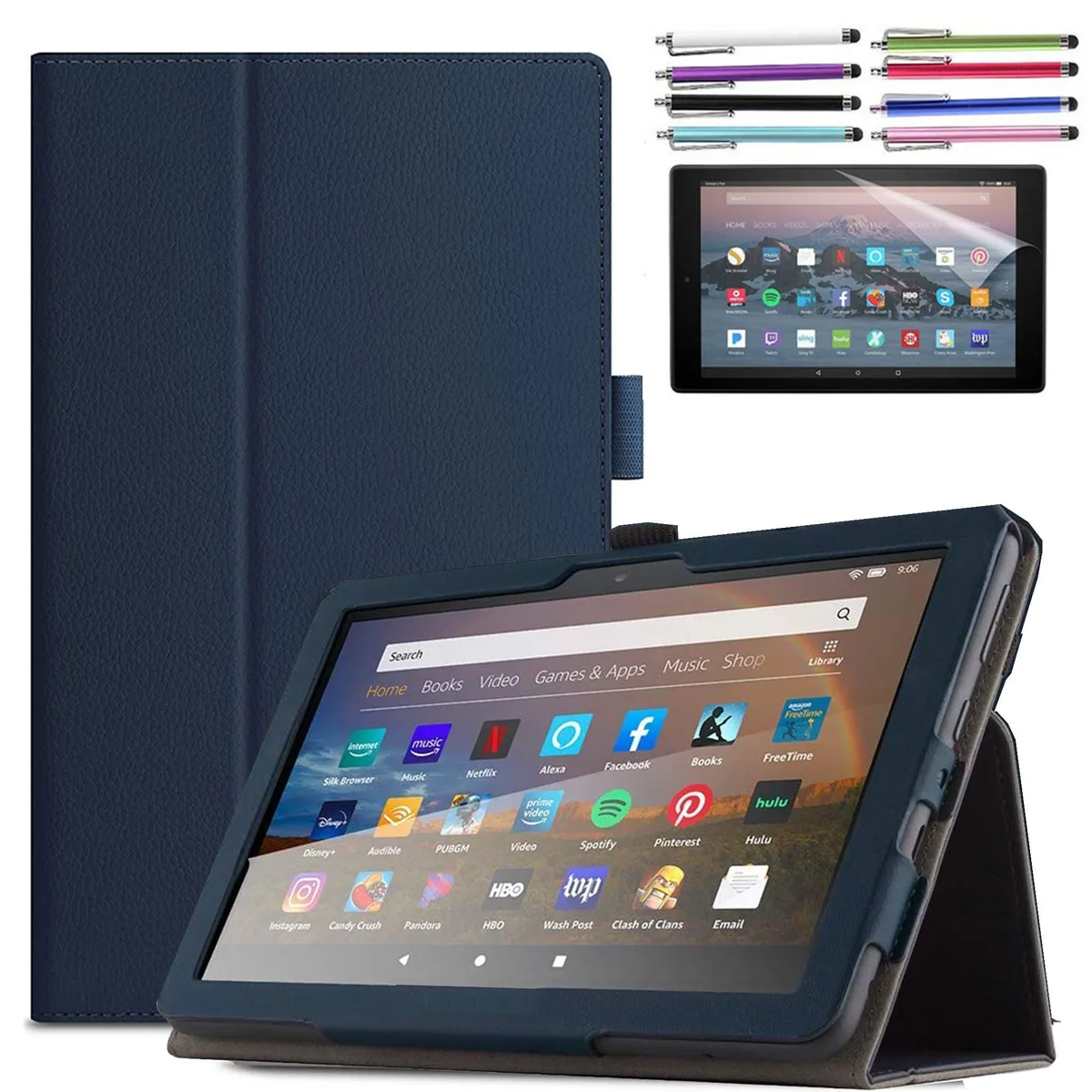 anicestore anicestore Navy Blue folio case for Amazon Fire 7 12th Gen 2022 — product photo
