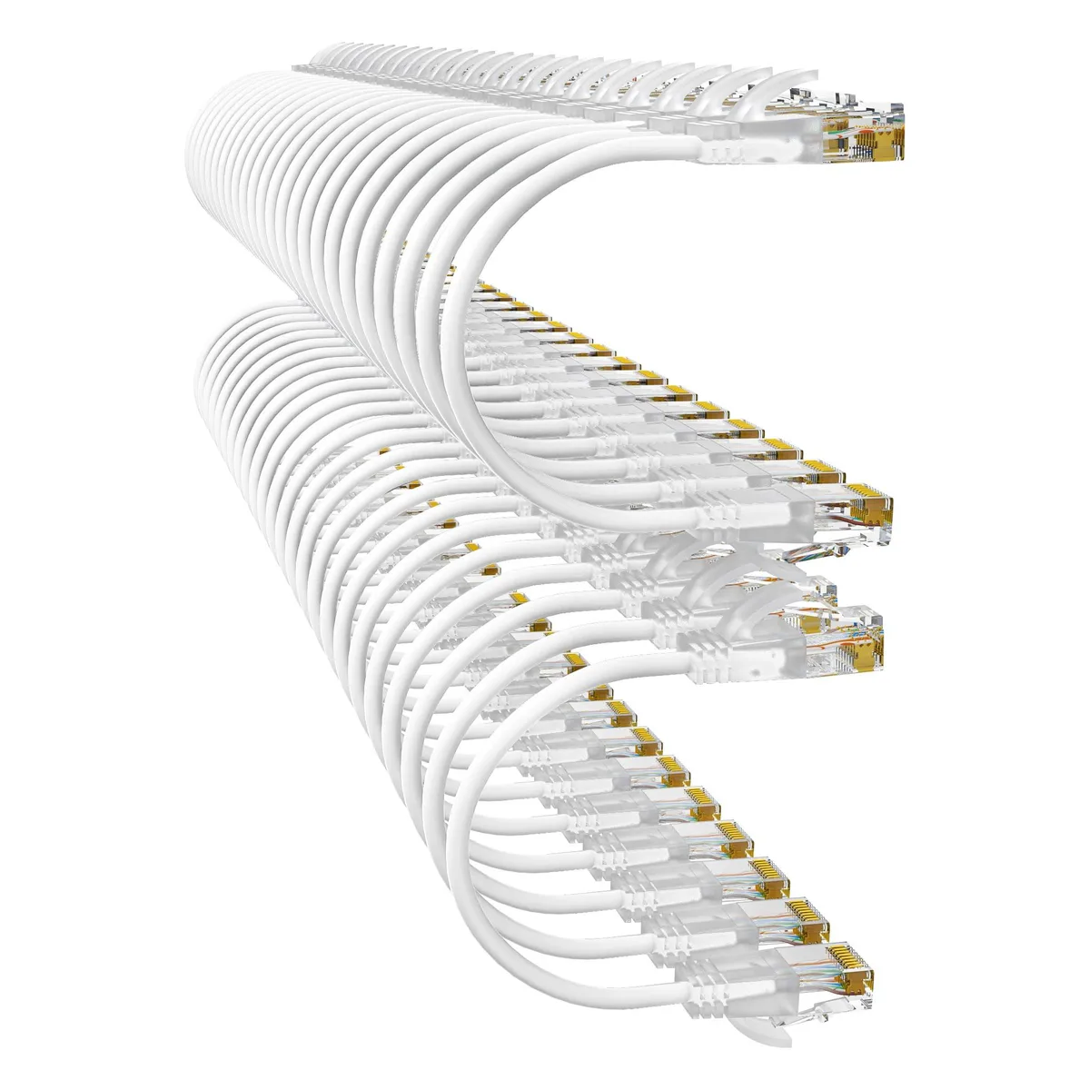  10Gsupxsel Cat6a 0.5ft 48-Pack Slim White Ethernet Cable — product photo