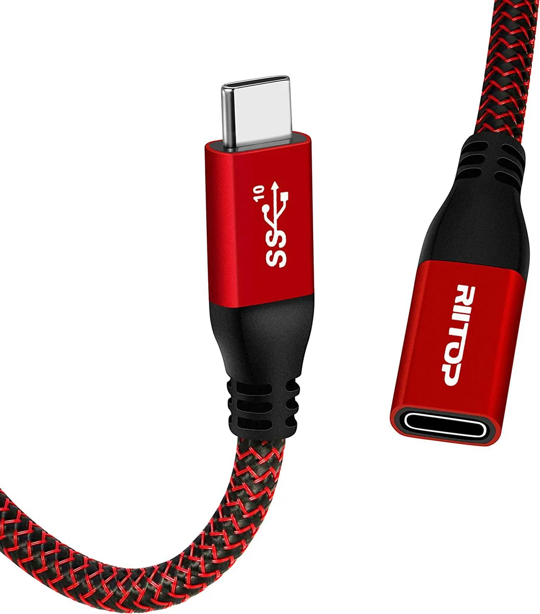 RIITOP RIITOP CTCF-6FTRD USB C Extension Cable 6ft Red 10Gbps 100W — product photo