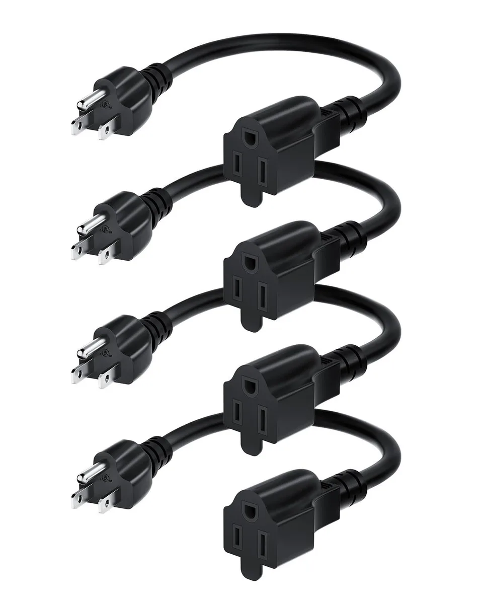  LitStar 8Inch 3 Prong Extension Cord 4 Pack 16AWG 13A 125V — product photo