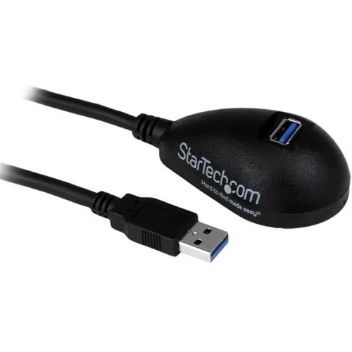 STARTECH STARTECH USB3SEXT5DKB 5 ft USB 3.0 cable A male to A female black — product photo