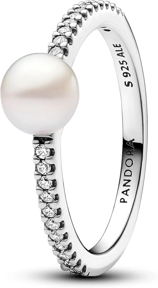 PANDORA PANDORA Timeless Treated Freshwater Cultured Pearl &amp; Pave Ring — product photo
