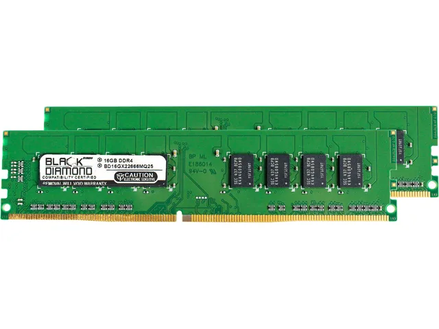 Black Diamond Memory Black Diamond Memory BD16GX22666MQ25 32GB (2 x 16GB) DDR4 2666 desktop RAM — product photo