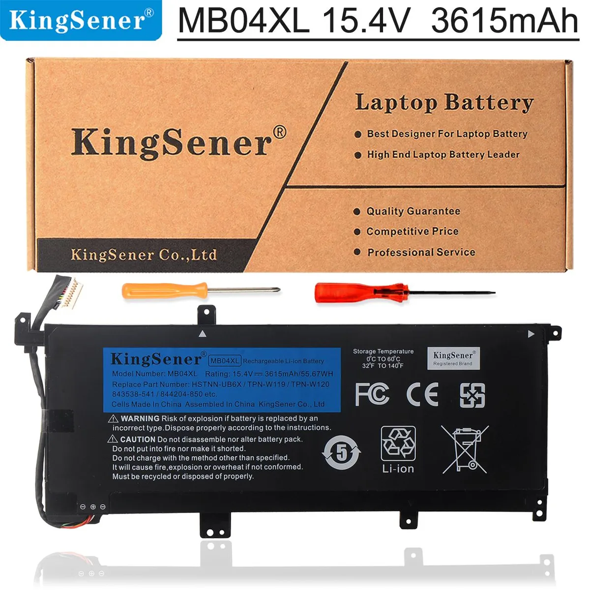 KingSener KingSener MB04XL 15.4V 55.67WH laptop battery — product photo