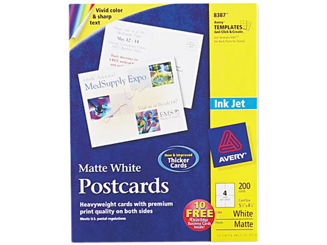 Avery Avery 8387 Postcards 4.25" x 5.5" Matte 200 Cards — product photo
