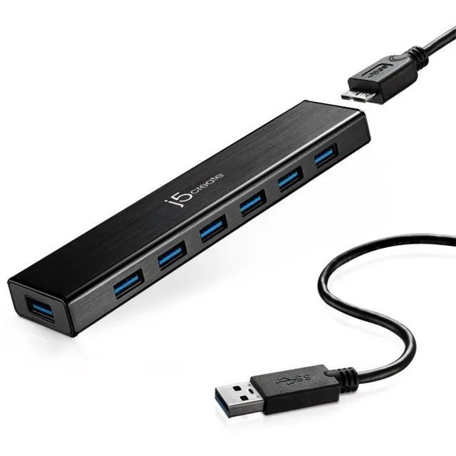 j5create j5create JUH377 USB 3.0 7-Port Hub 3 ft — product photo