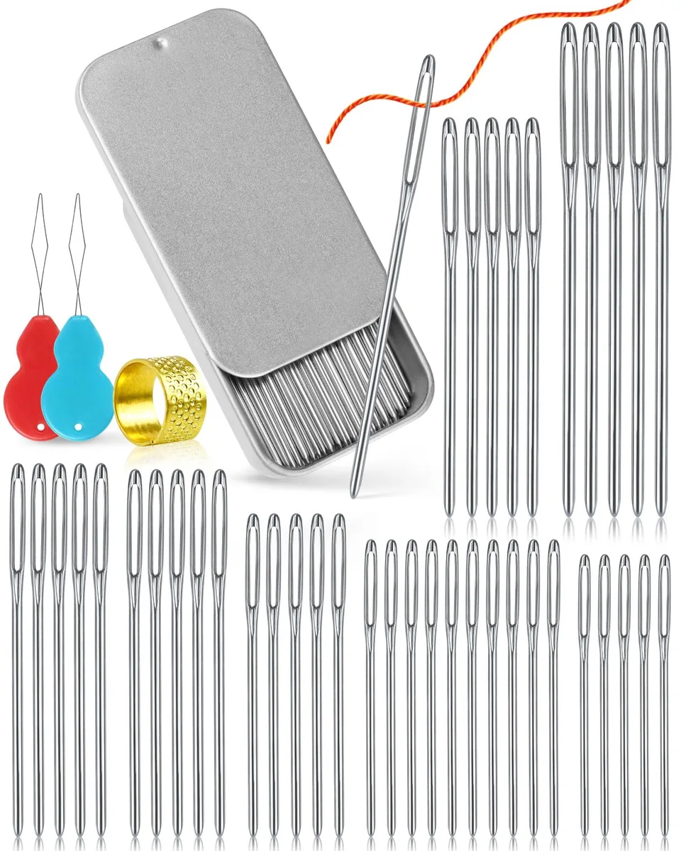  Avery DZ 40 Pcs Large-Eye Blunt Needles 8 Sizes Stainless Steel Multi-Color — product photo